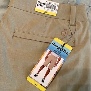 Hang Ten Khaki Hybrid Golf or Surf Shorts Mens Size 32 NEW